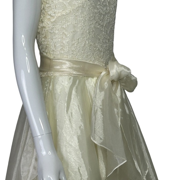 Vintage Ballgown JS Collections Cream Sz M/L Evening Dress Fairy Romantic - Picture 6 of 16